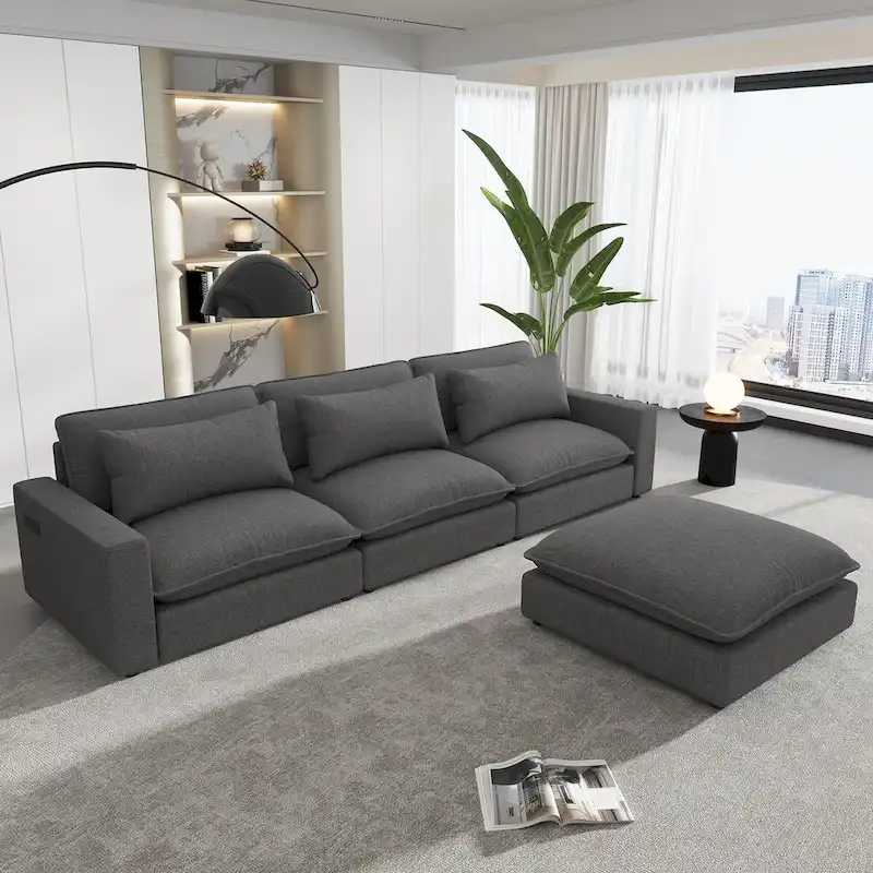 Sectional Sofa Cloud Sofa Chenille Upholstered Sofa