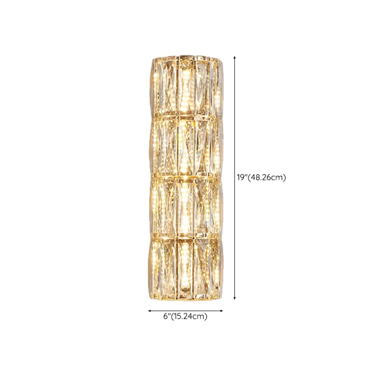 Direct-wired Steel Wall Sconce with Crystal Shade