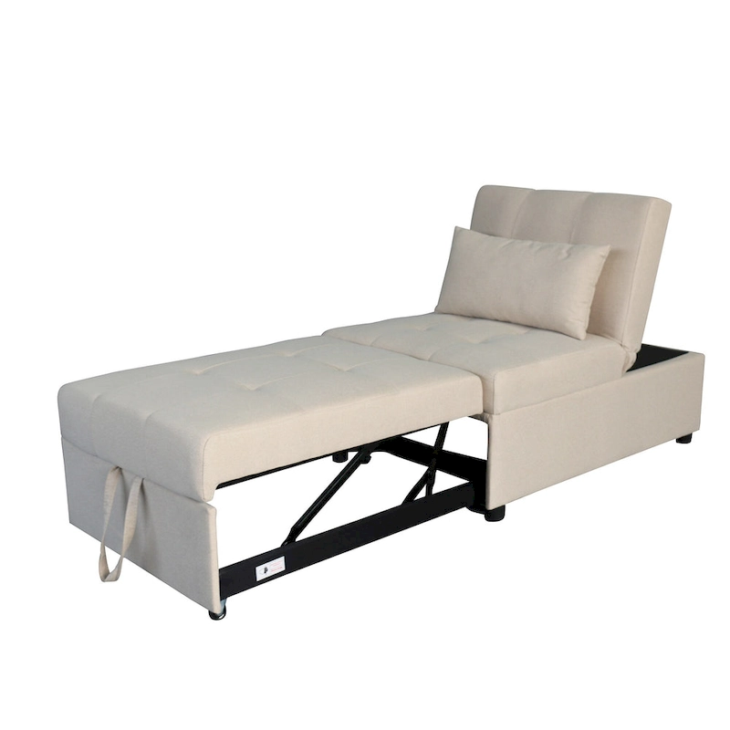 Multi-Functional Folding Ottoman Sofa Bed with Converts to Lounge Chair and Single Bed (264lb Capacity)