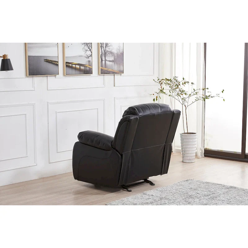 Betsy Furniture Bonded Leather Manual Rclining Single Seat Recliner Glider Chair 8018