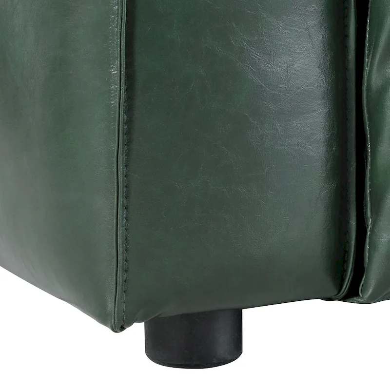 Goyette Faux Leather 3 Seater Sofa by Christopher Knight Home