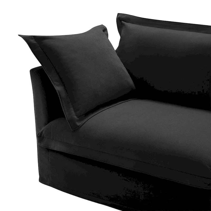 120 U-Shaped Chenille Sectional Sofa with 3-Seater and French Edge Pillows & Cloud Cushions