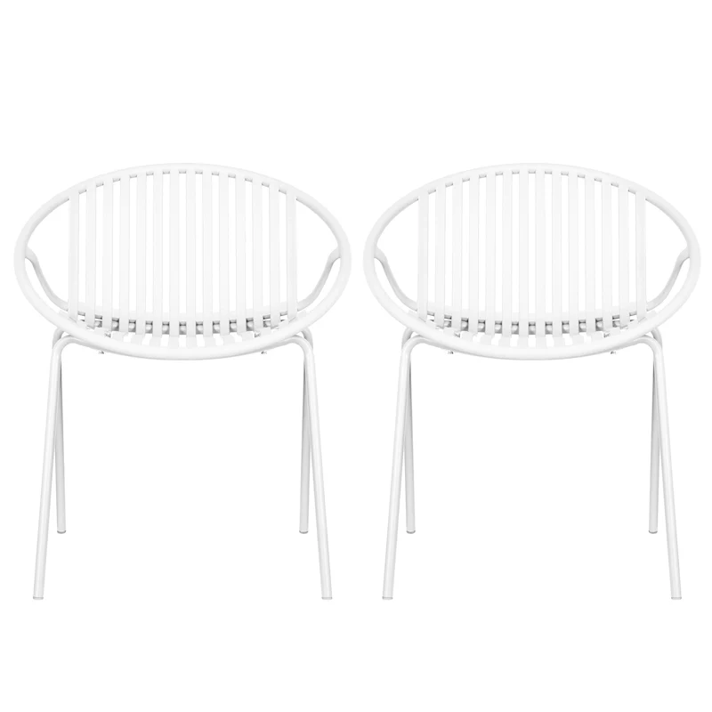 Patio Dining Chairs Stackable Chairs with Breathable Design