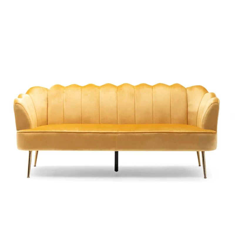 Reitz Glam Velvet Shell 3 Seater Sofa by Christopher Knight Home - 76.25 L x 29.25 W x 33.50 H