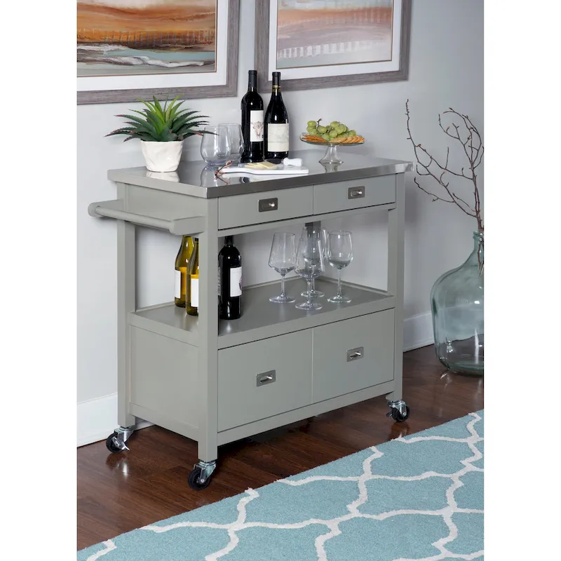 Julianna Stainless Steel Kitchen Cart