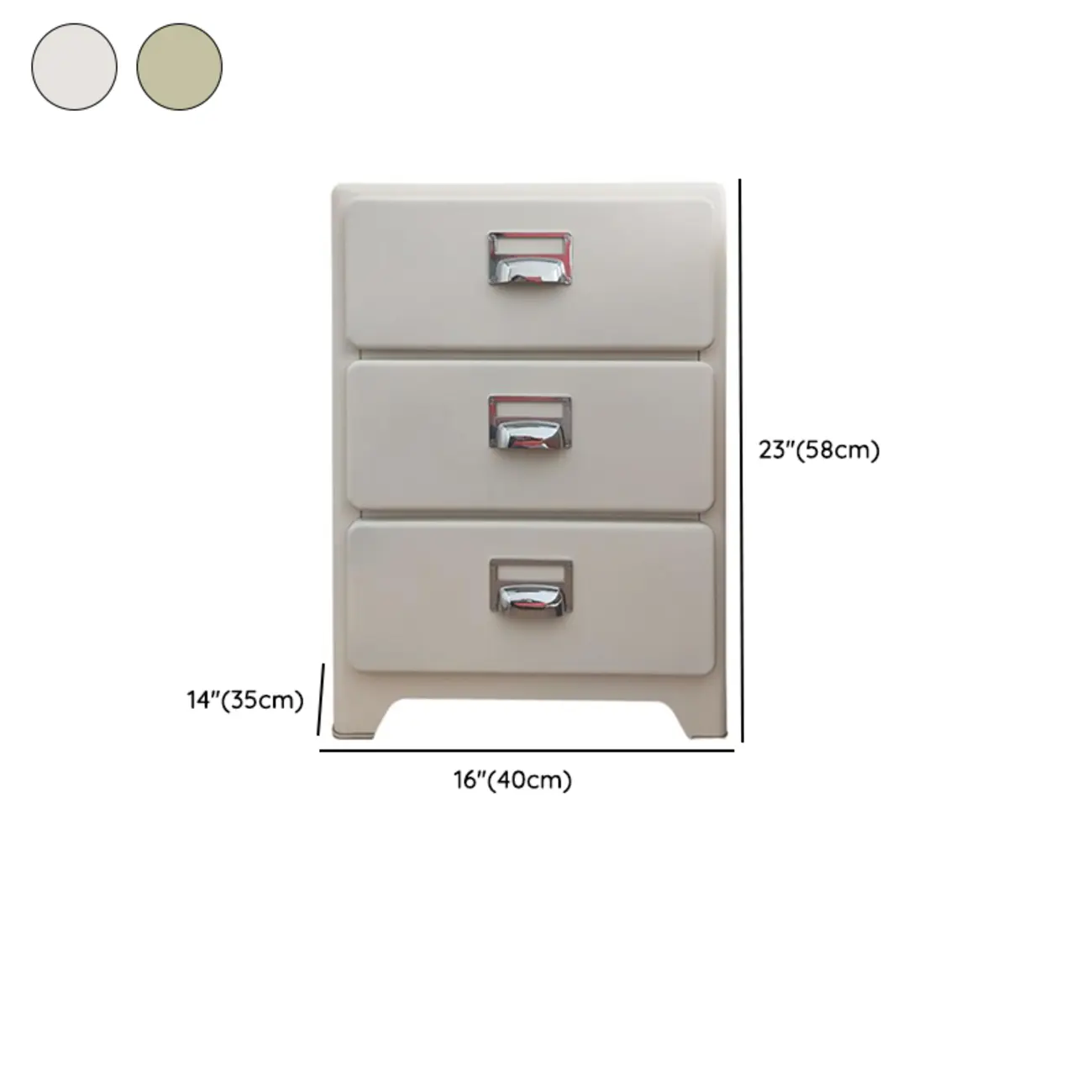 Scandinavian 3 Drawers Wood Nightstand with Legs