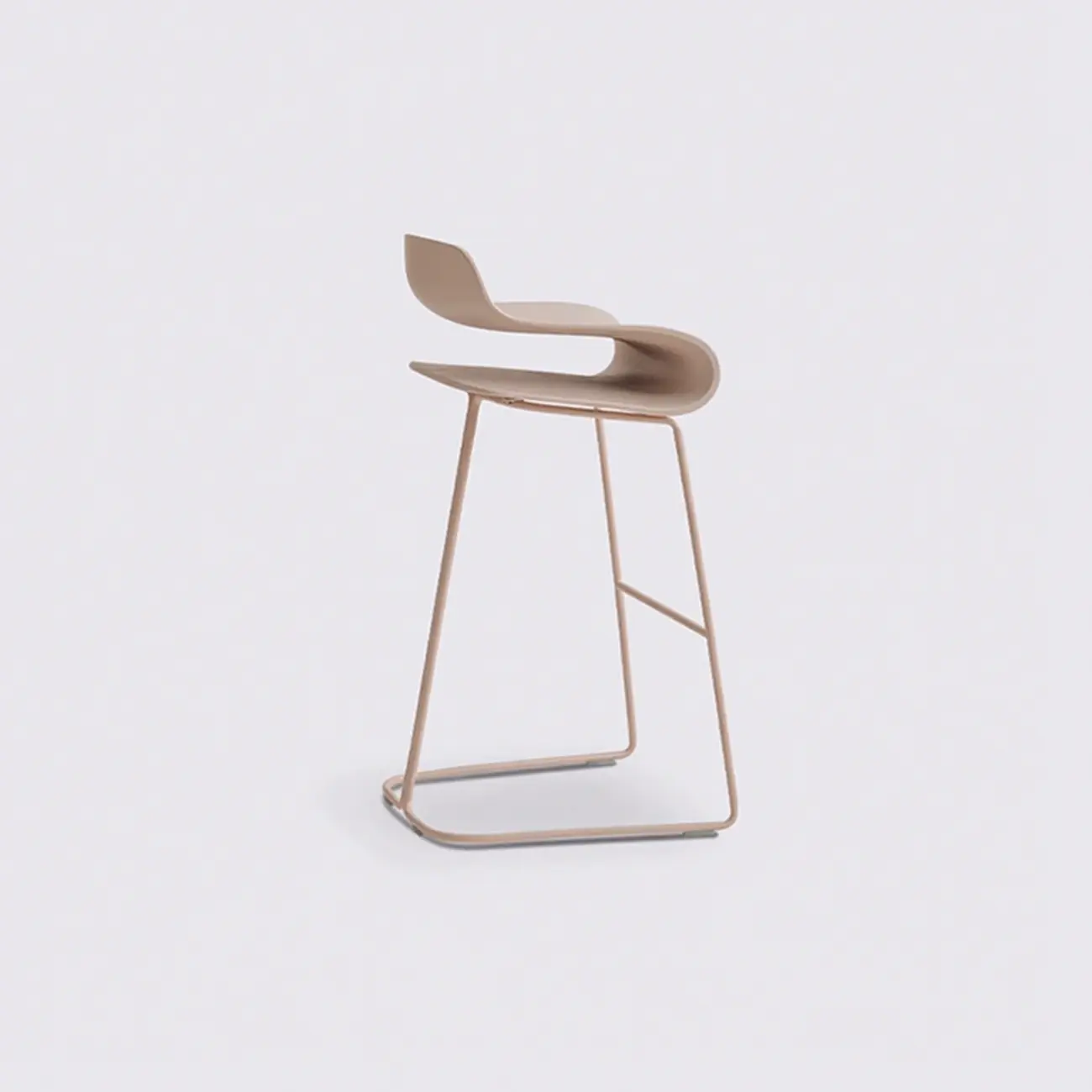 Industrial Plastic Steel Frame Low Back Armless Bar Stool