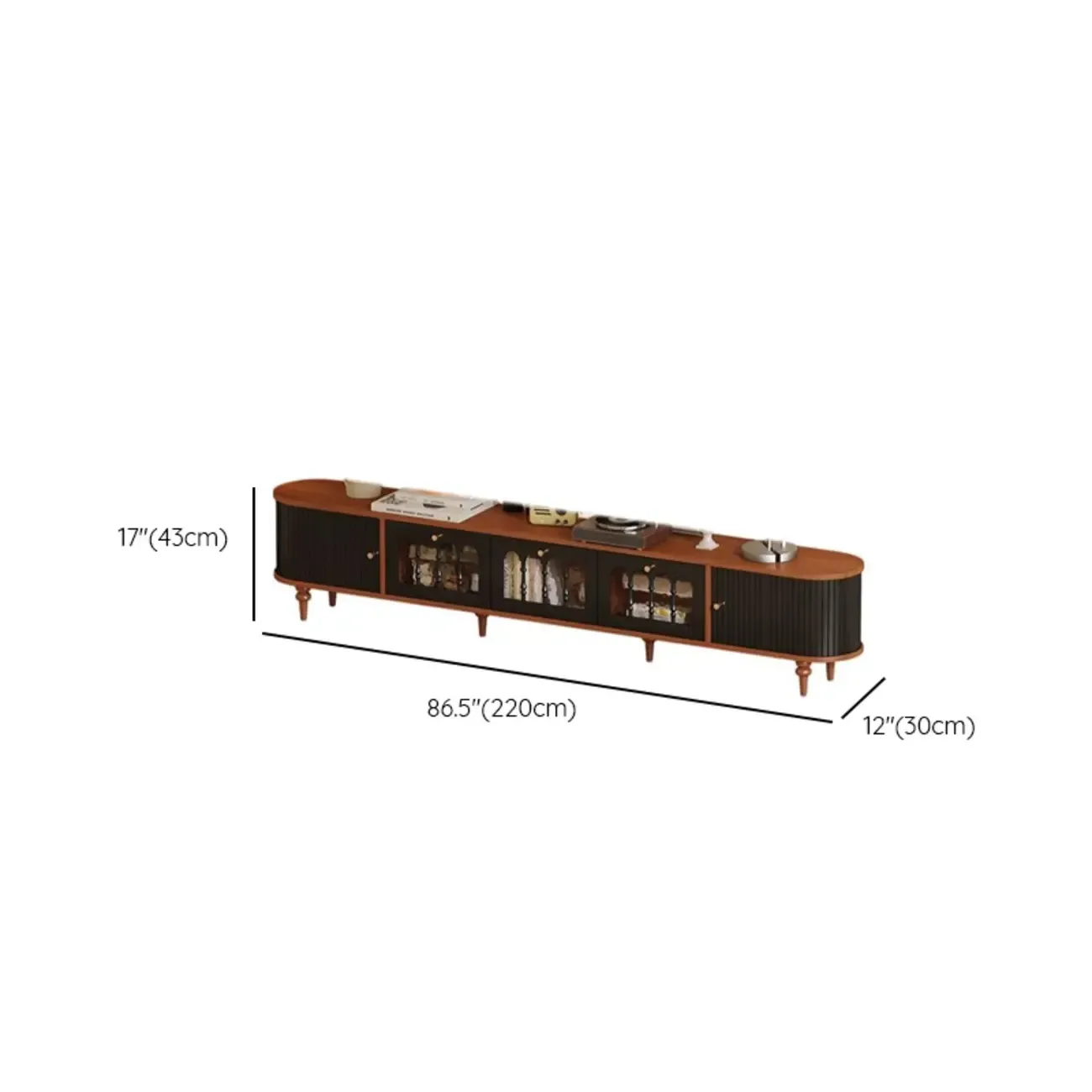 Warm Shaker Wood TV Stand with Cable Management & Light & 4-Cabinet/5 Cabinets/6 Cabinets