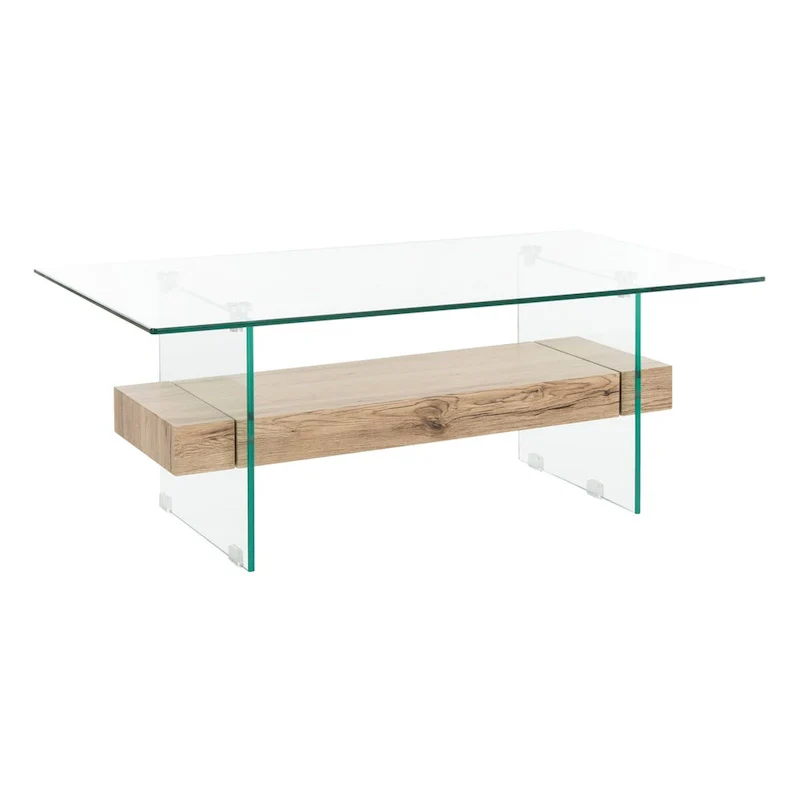 SAFAVIEH Gennie Modern Glass Coffee Table - 43.3  x 23.6  x 16.5  - 43Wx24Dx17H