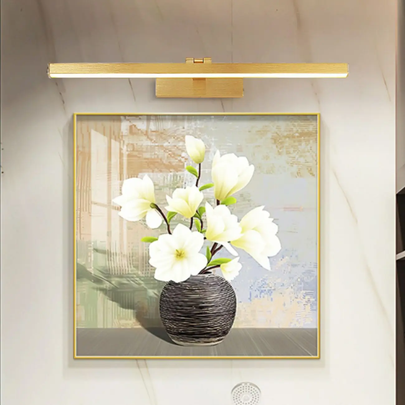 Gold Metal Linear LED Adjustable Vanity Light for Bathroom