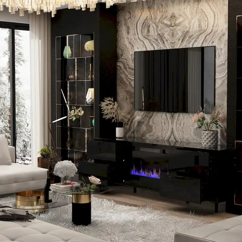 Electric Fireplace TV Stand Entertainment Center Remote Control