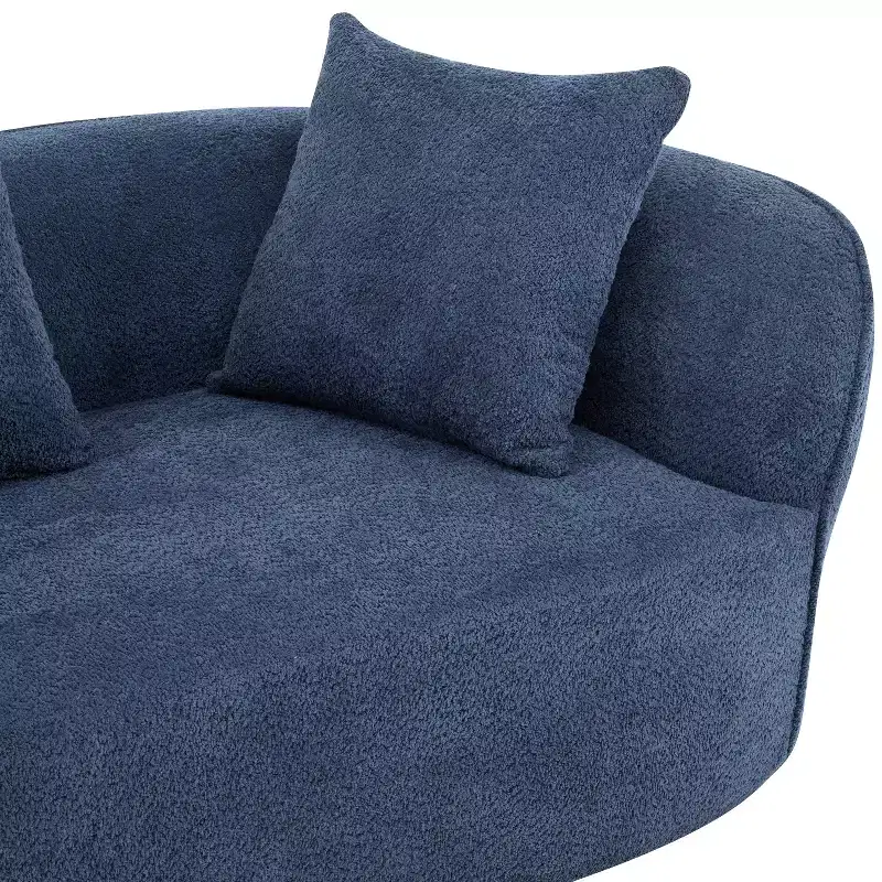 Christopher Knight Home Hailey 126 Modern Boucle Upholstered 5 Seater Curved Sectional Sofa with Pillows