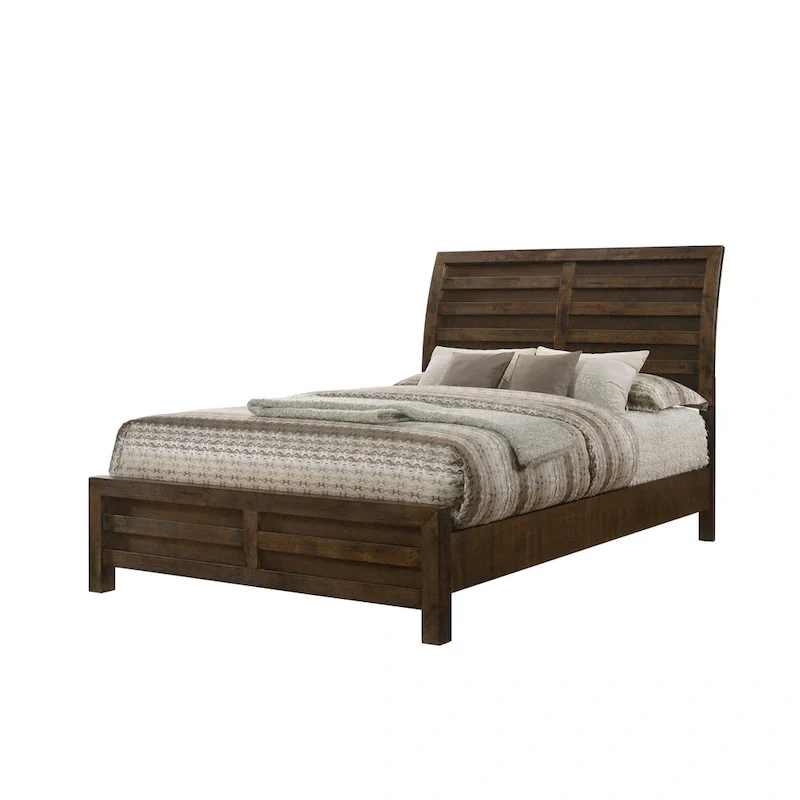 Joell 5 Piece Brown Ructic Panel Bedroom Set