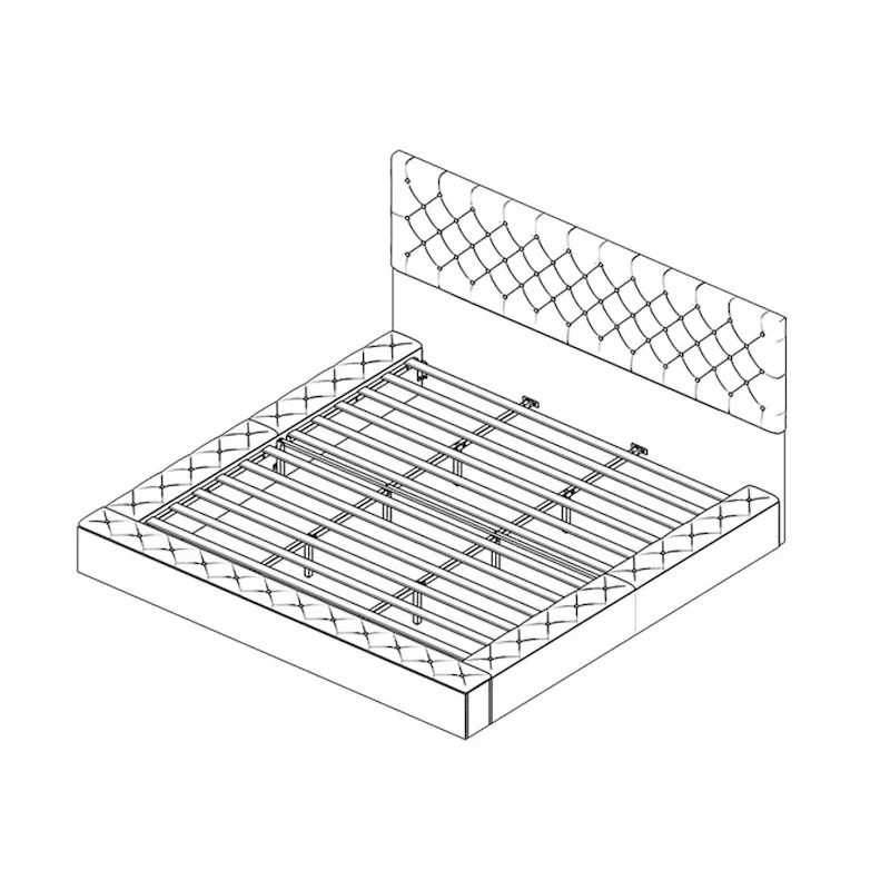 Queen/King Designer Bed Frame with LED Ambiance Lighting PU Leather