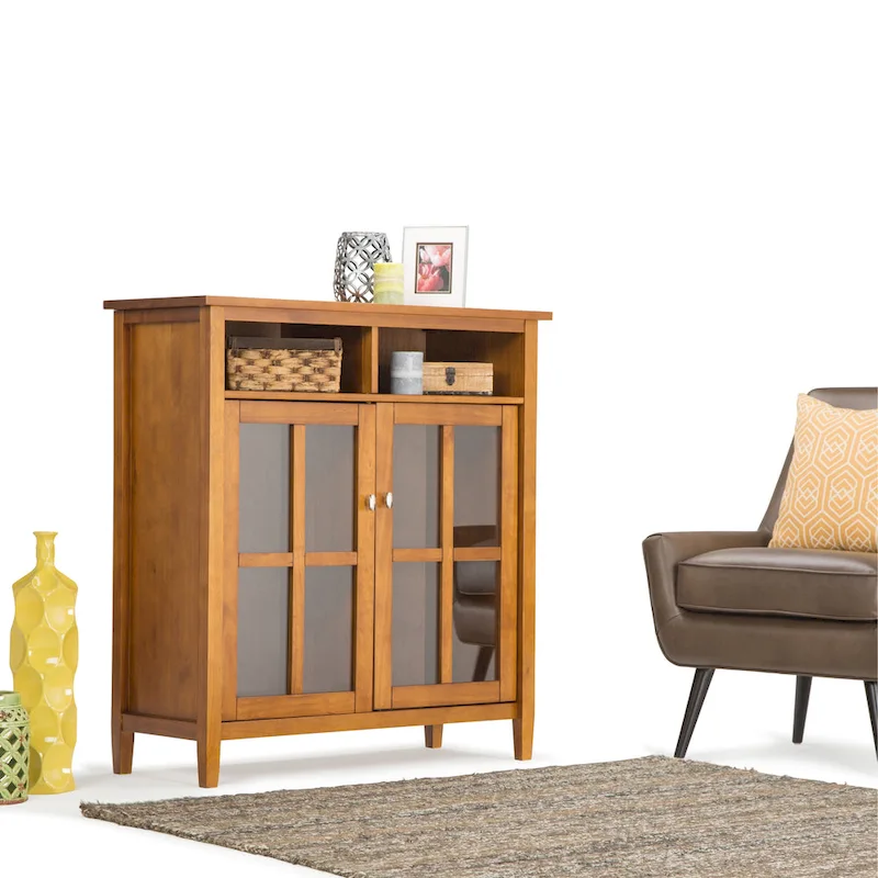 WYNDENHALL Norfolk Wood Storage Media Cabinet - 39Wx16Dx42H