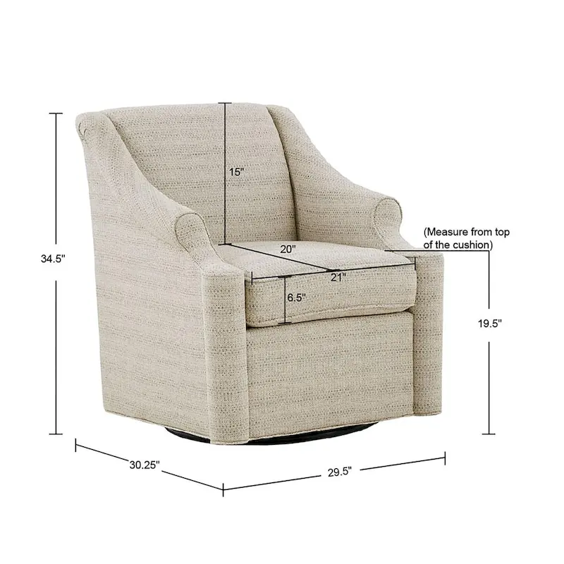 Madison Park Benton Tan 360 degree Swivel Glider Chair