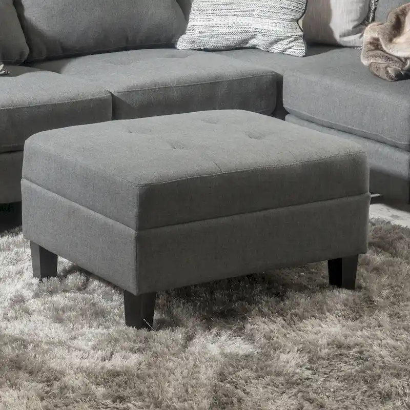 Tiernan Tufted Fabric Ottoman by Christopher Knight Home