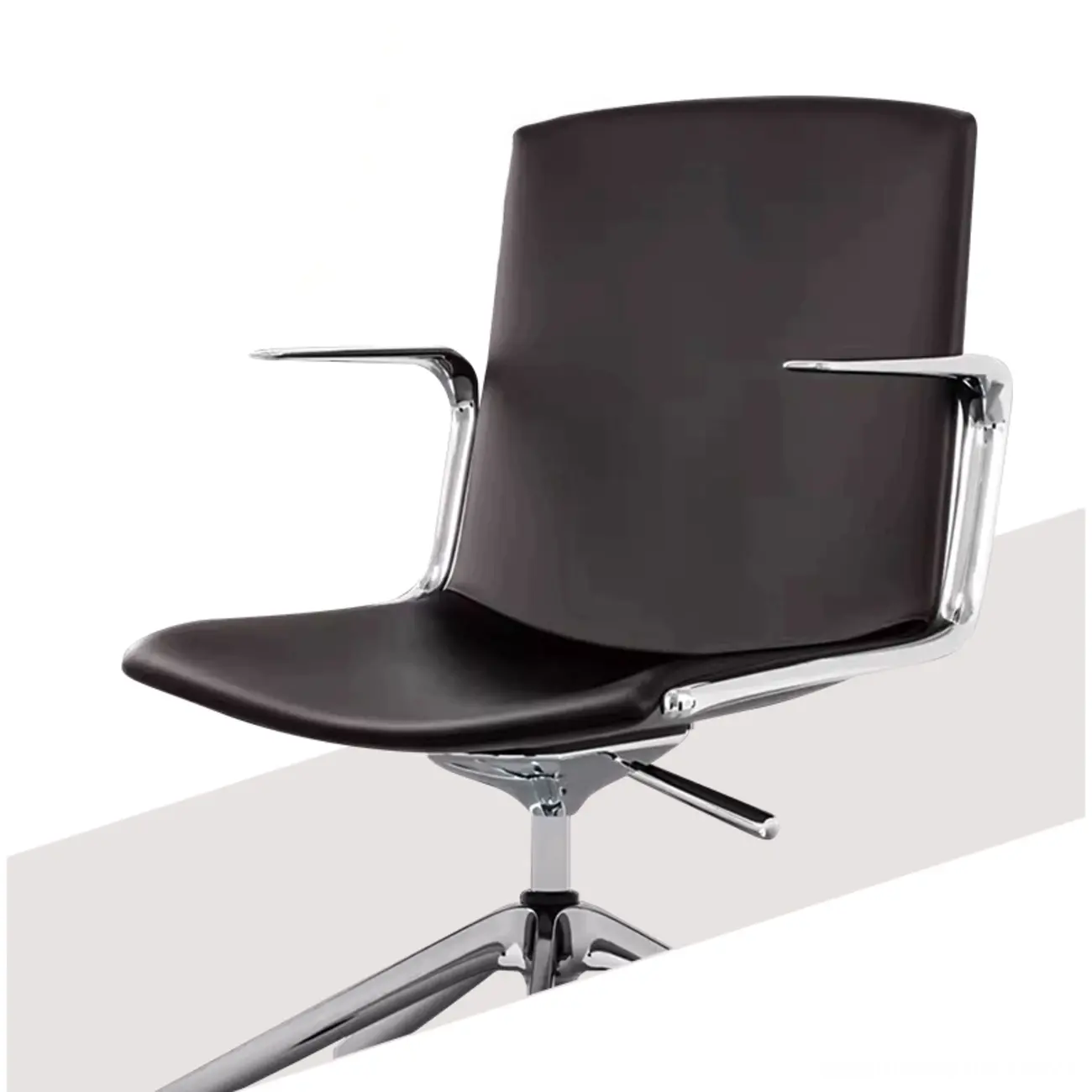Modern Leather Adjustable Swivel Armrests Office Chair