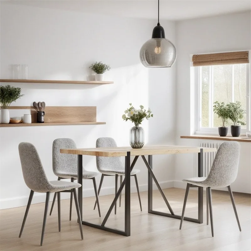 Modern Dining Room Chairs with Metal Legs(Set of 4) - N/A