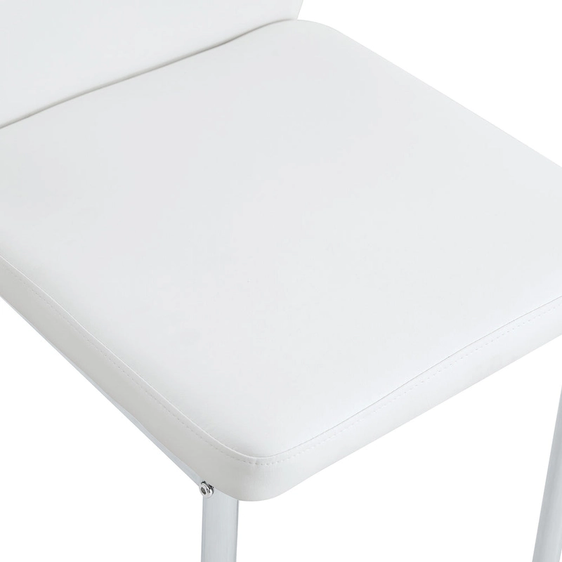 Set of 6 High Resilience Dining Chair with Metal Silver Leg