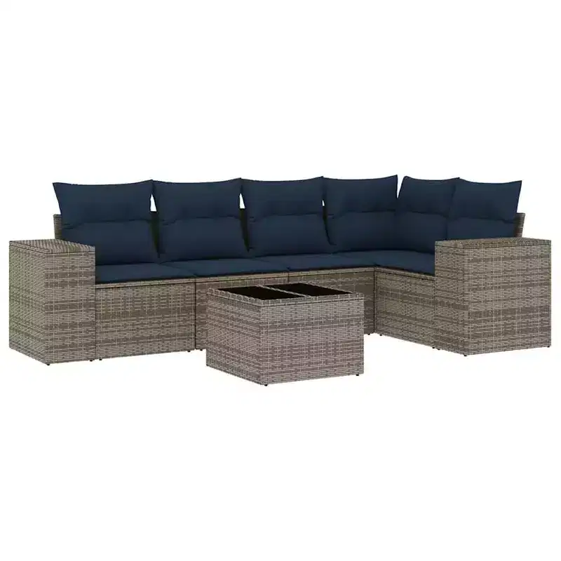 vidaXL Outdoor Sofa Set Solid Acacia Wood and Polyester Natural