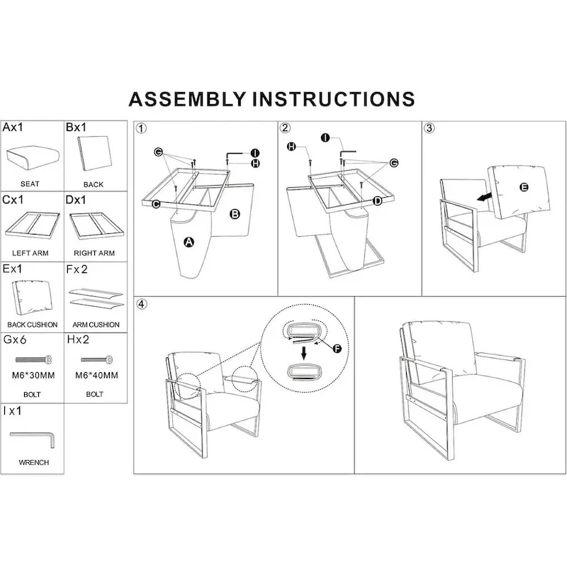 US Pride Furniture Hosam 25.4 PU/Microfiber Upholstery Metal Arms Chair