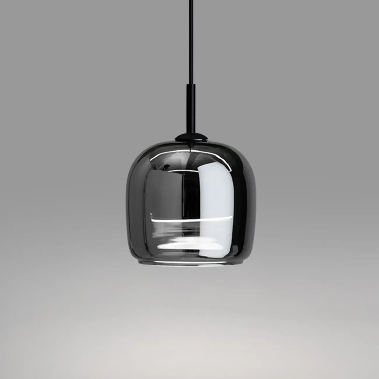 Modern 3 Light Black Glass Jar Pendant Light