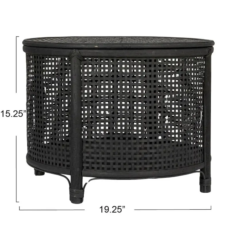 Bamboo and Rattan Accent Table