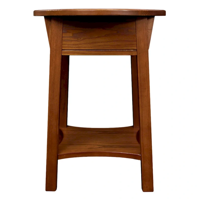 Mission Round End Table with Drawer