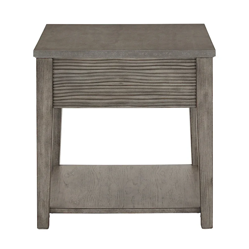 Coober Antique Grey Finish Grey Fiber Cement Table with Shelf by iNSPIRE Q Modern