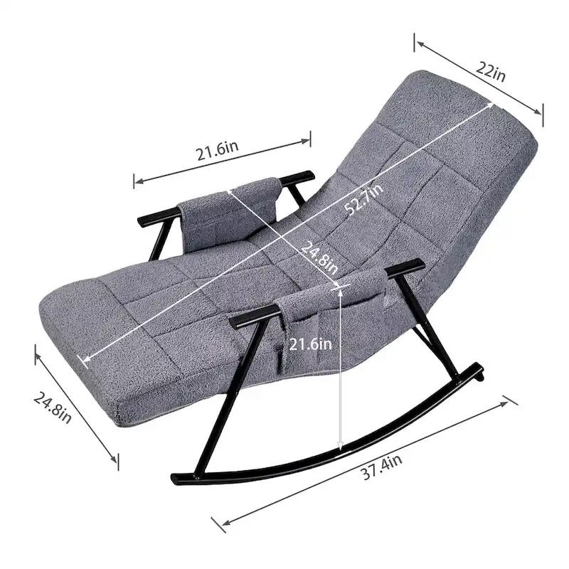 Adjustable Rocking Chair, Nursery Glider Chair with Adjustable High Back and Foot Rest