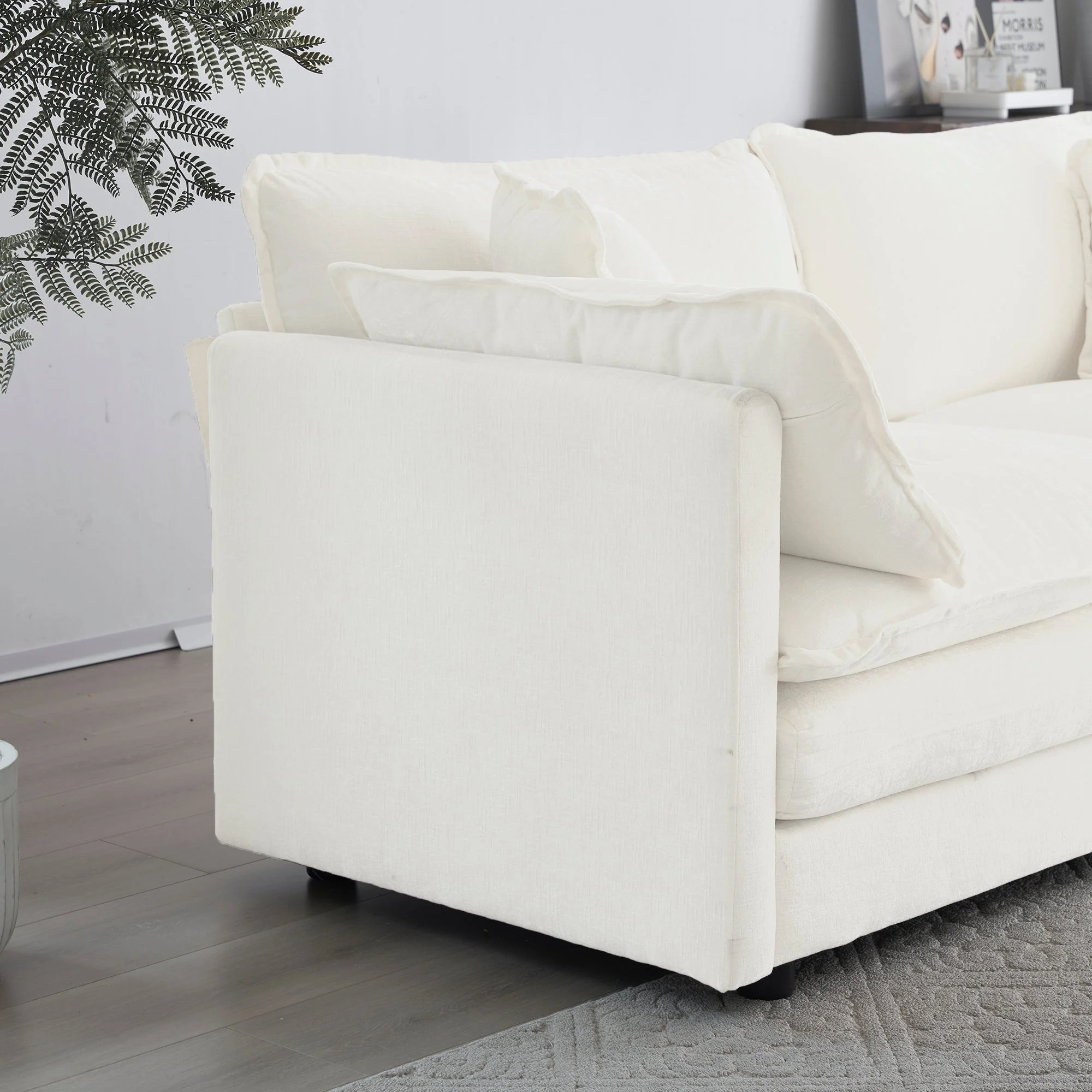 Walker Edison | Comfy Cloud Modular Sectional Sofa with Ottoman