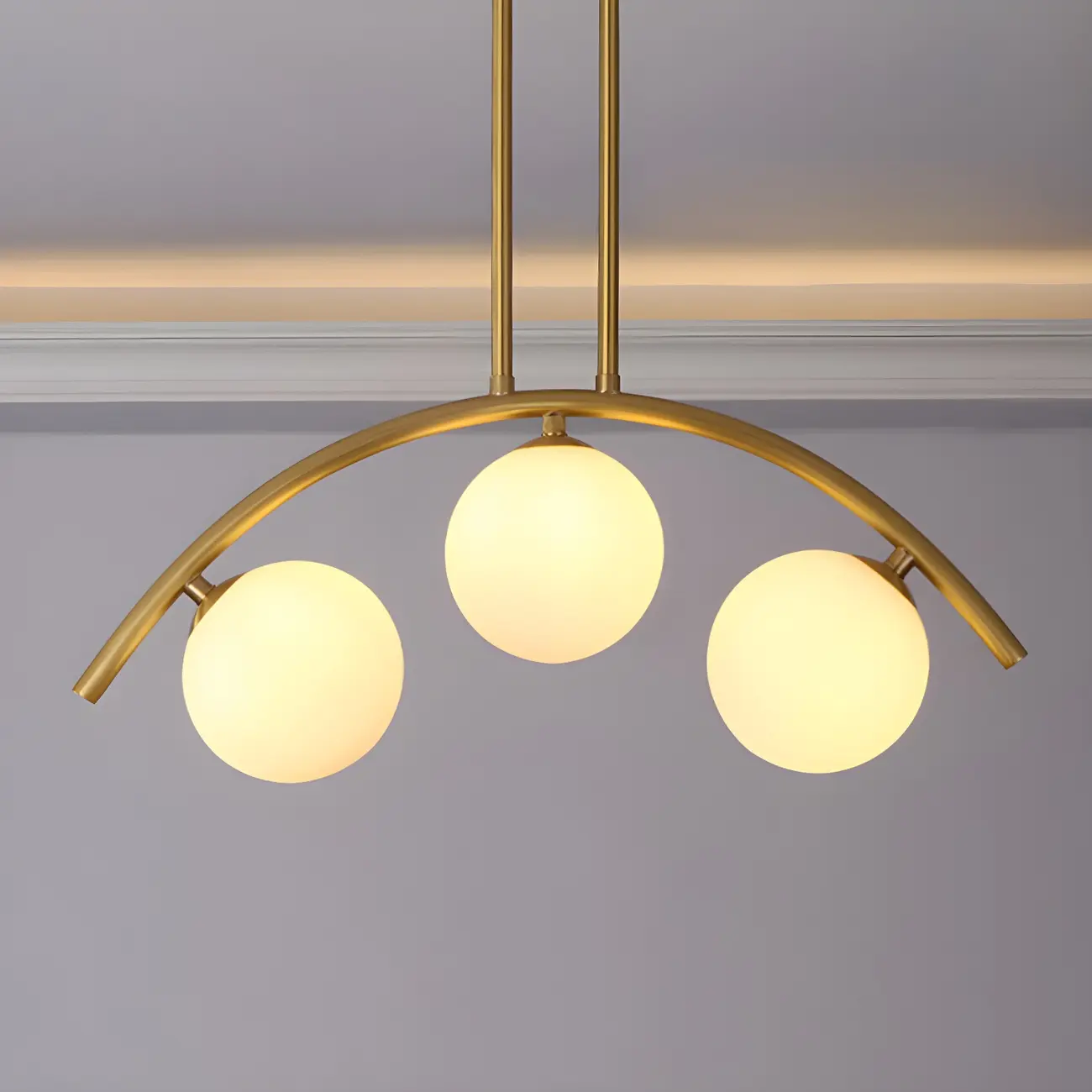 Trendy Modern Gold Arc Multi-Light Island Pendant