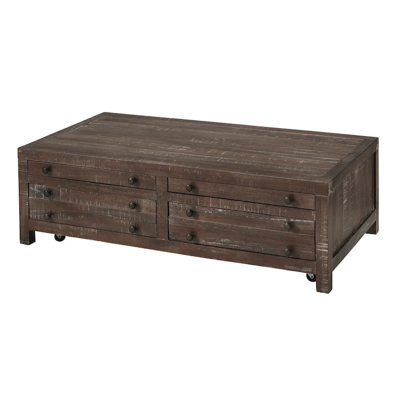 Townsend Solid Wood Castered Coffee Table in Java