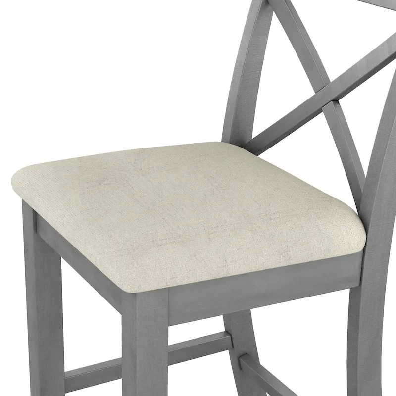 3PCS Rectangular Wood Bar Dining Set