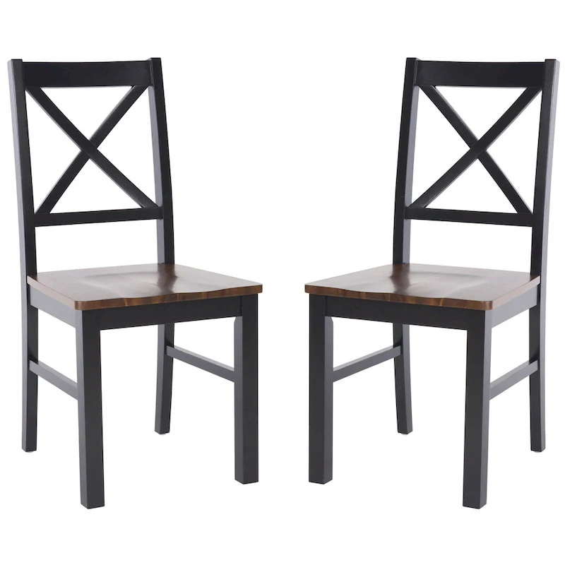 White/Natural Dining Chair - 17.5 W x 19.5 L x 37 H