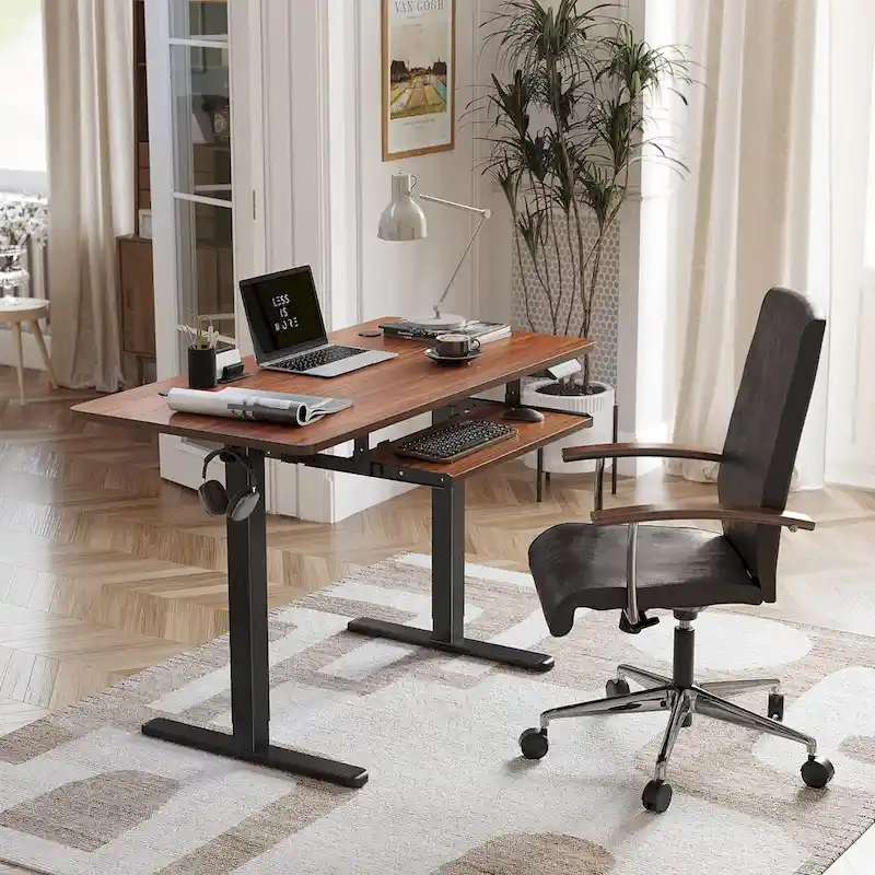 FEZIBO/Home Office Furniture/Wood/Desk With Keyboard Tray/Desks