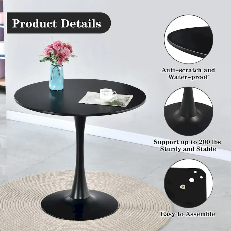 31.5Modern Round Dining Table End Table Leisure Coffee Table - N/A