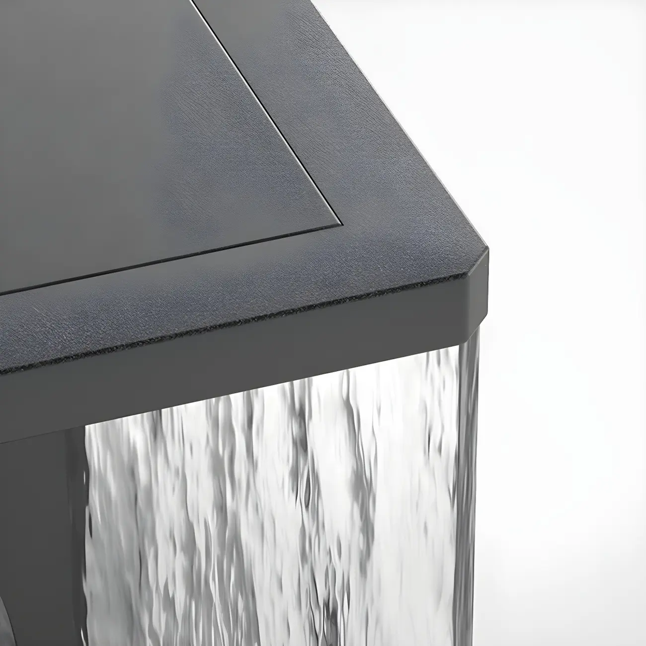 Black Metal Clear Glass Square Wired Post Cap Light