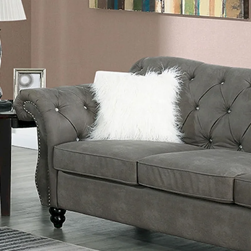 Living Room Sofa with Button Tufted Back