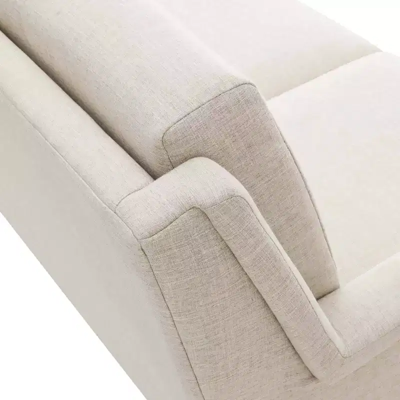 Chesapeake Fabric Sofa Black/Beige - Modway: Polyester Upholstery, Metal Frame, Modern Style, Seats 3