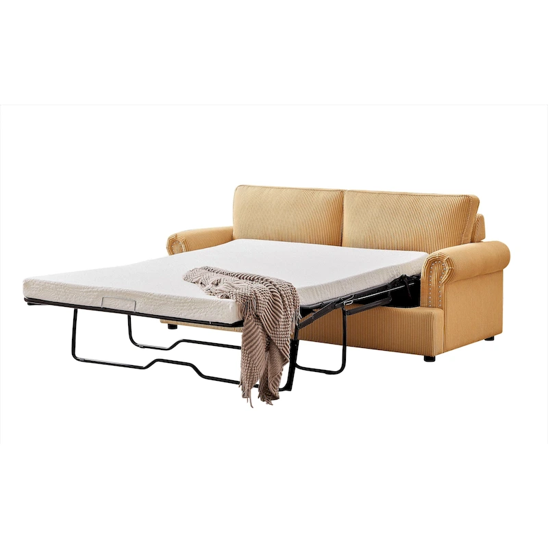 Viviana 76 inch Polyester Round Arm Sleeper Sofa