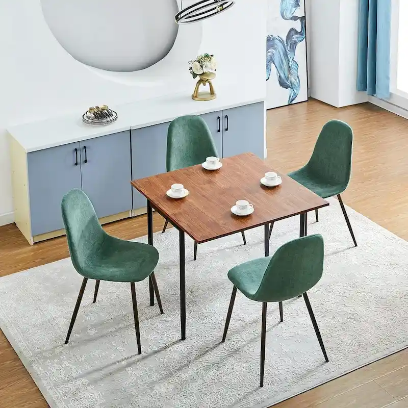 HomyLin Dining Chair Set of 4 Upholstered Fabric Low Back Armless