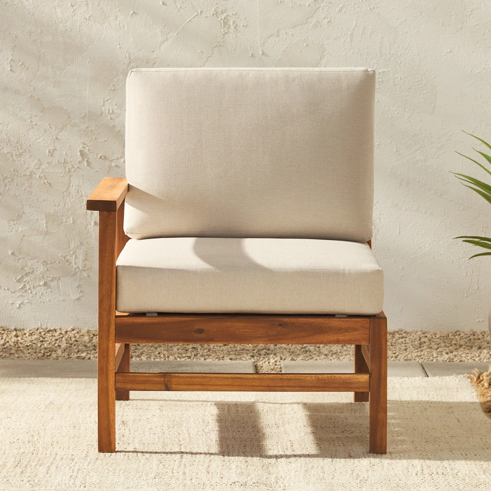 Vincent Acacia Wood Modular Chevron Sectional Seats