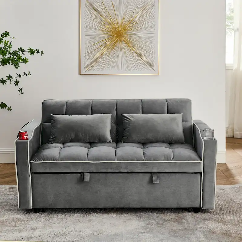 55.51 inch versatile foldable sofa bed in 3 lengths