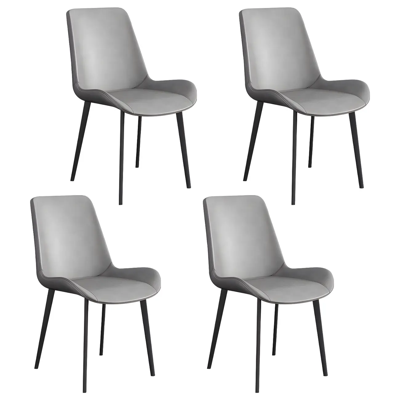 Sloped Armless Leather Upholstered Parsons Dining Chair