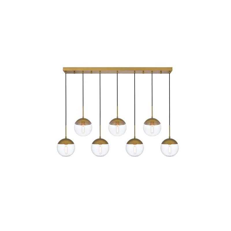 7-Light 54 inch Pendant with Clear Glass