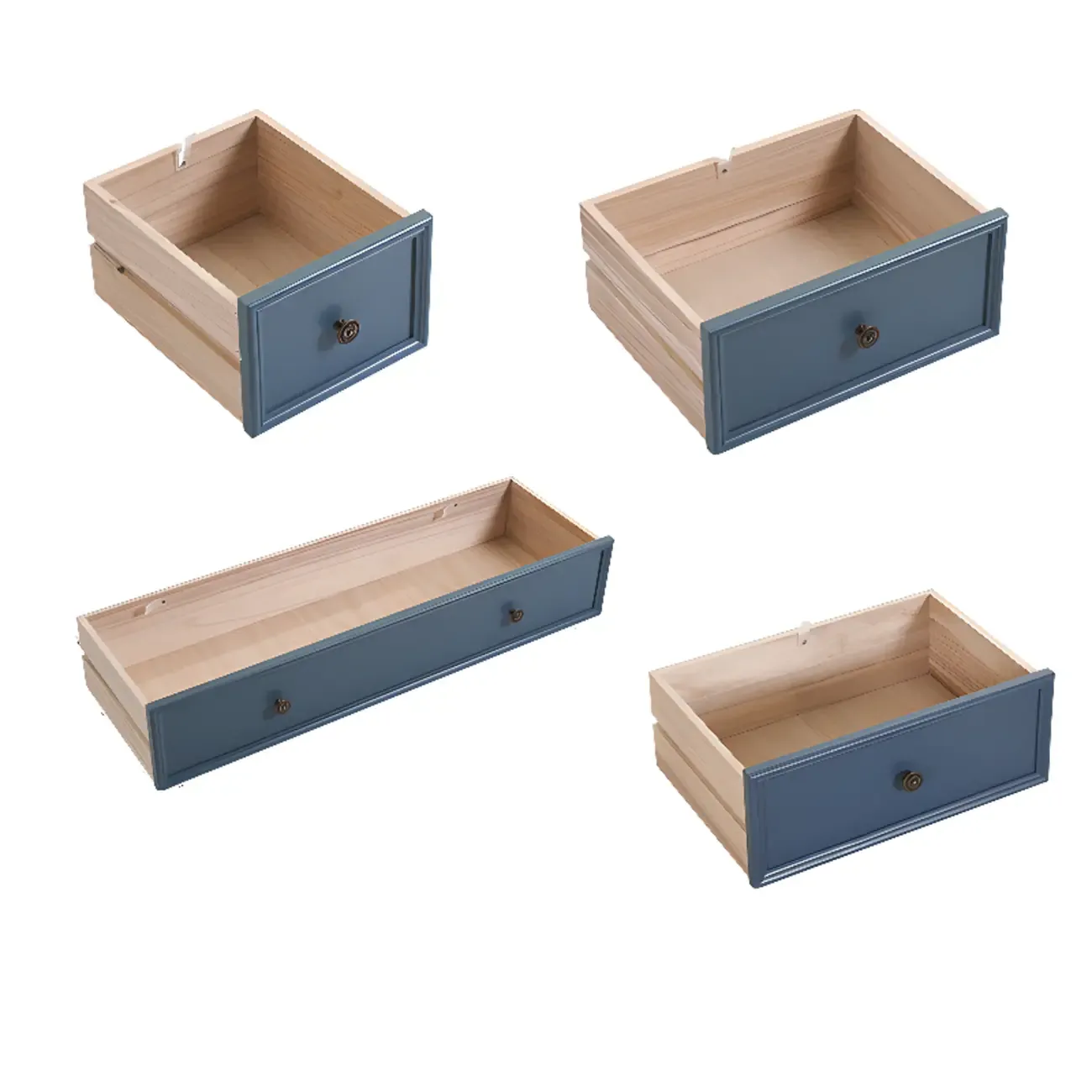 French Square White Wooden 7-Drawer Chest