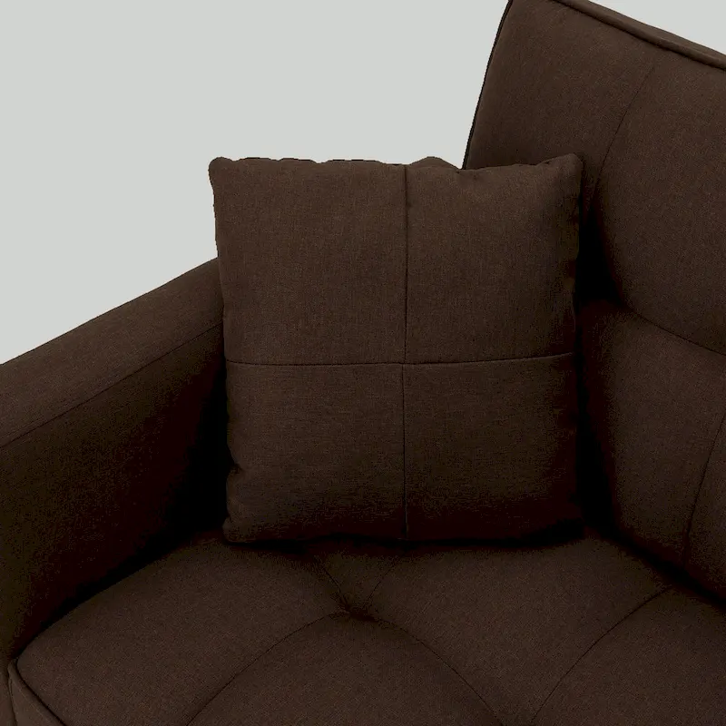 AVAWING 74 Modern Tufted Convertible Futon Sofa Bed with 2 Pillows