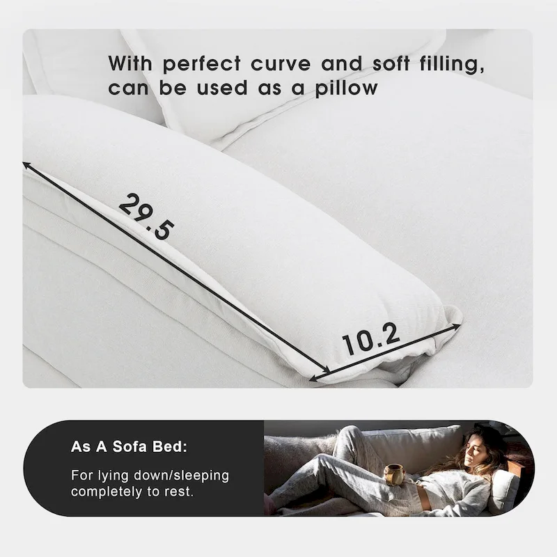 Modern Upholstered 6-Seat Modular U-Shaped Sleeper Sectional Sofa